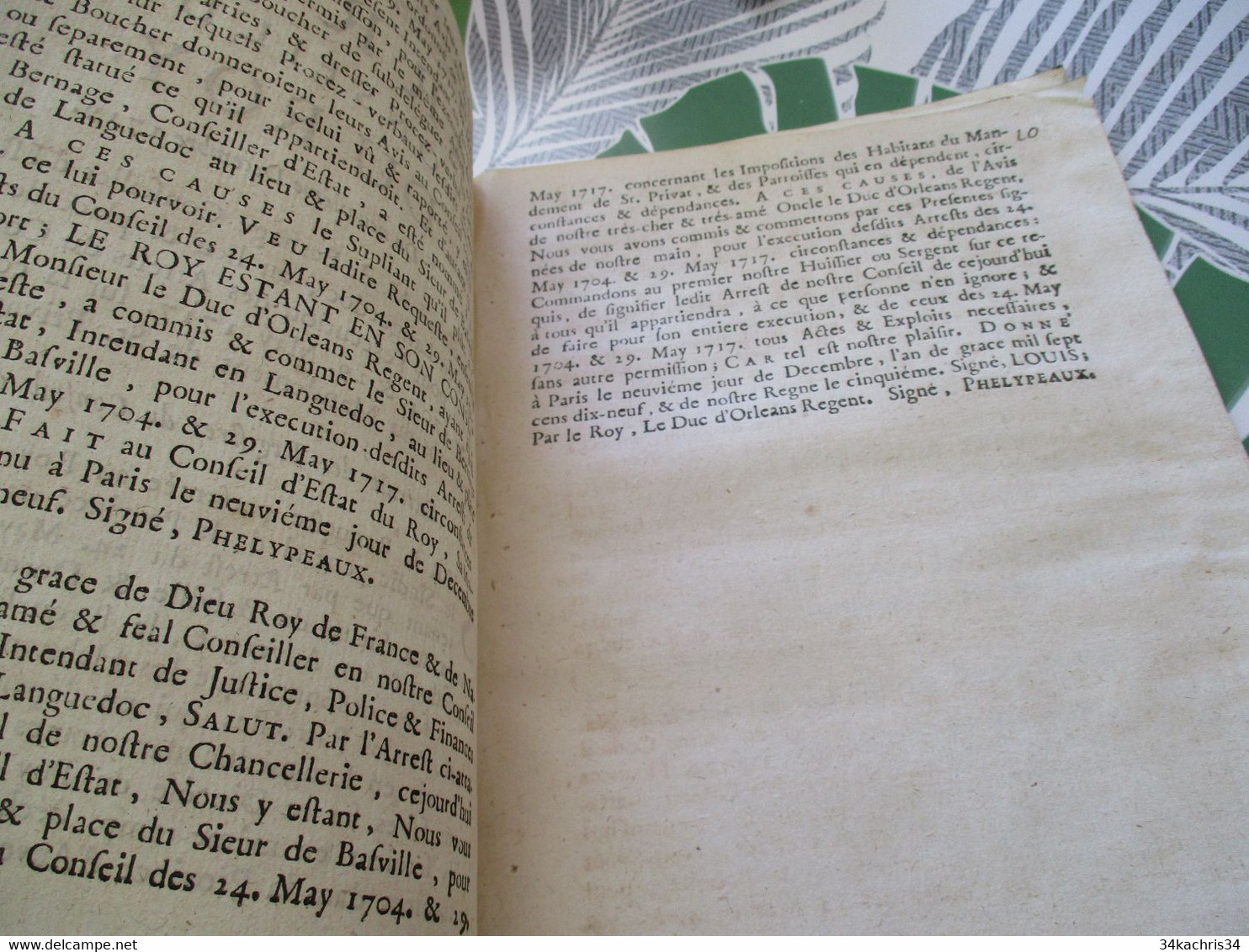 Arrest Conseil D'état Du Roi 09/12/1719 Cotisation Des Habitants De Saint Privat Ardèche - Decrees & Laws