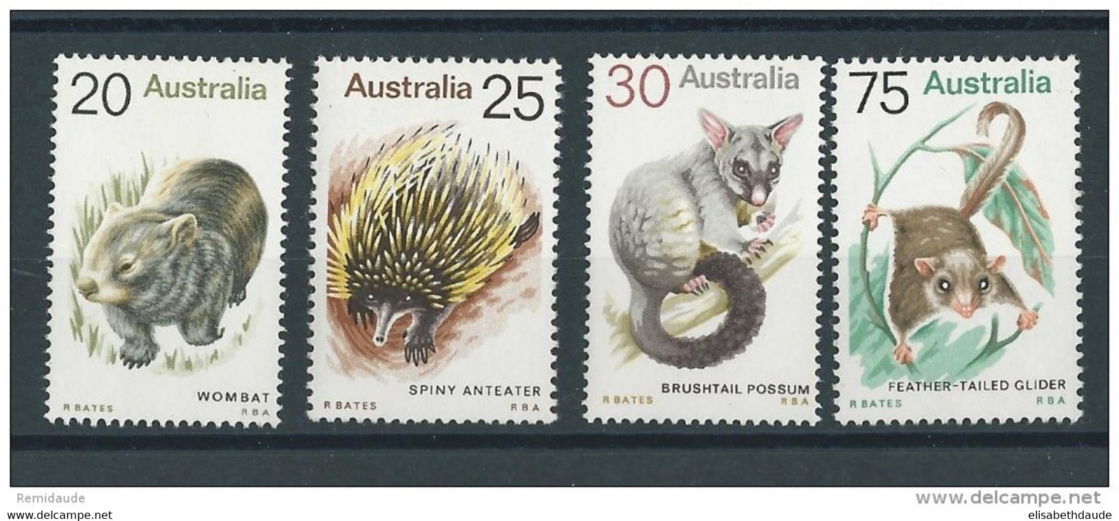 AUSTRALIA - 1974 - YVERT N° 527/530 ** MNH - ANIMAUX - Mint Stamps