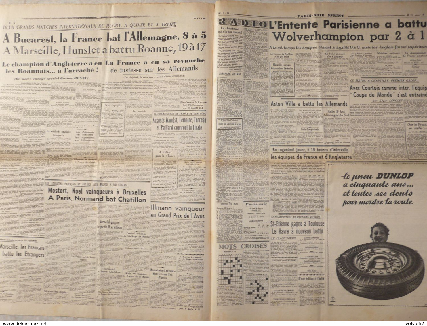 Journal Paris Soir 23 Mai 1938 Danielle Darrieux Reich Benès Louviot Saint Tropez Chine Rosny Sous Bois Kaimiloa - Autres & Non Classés