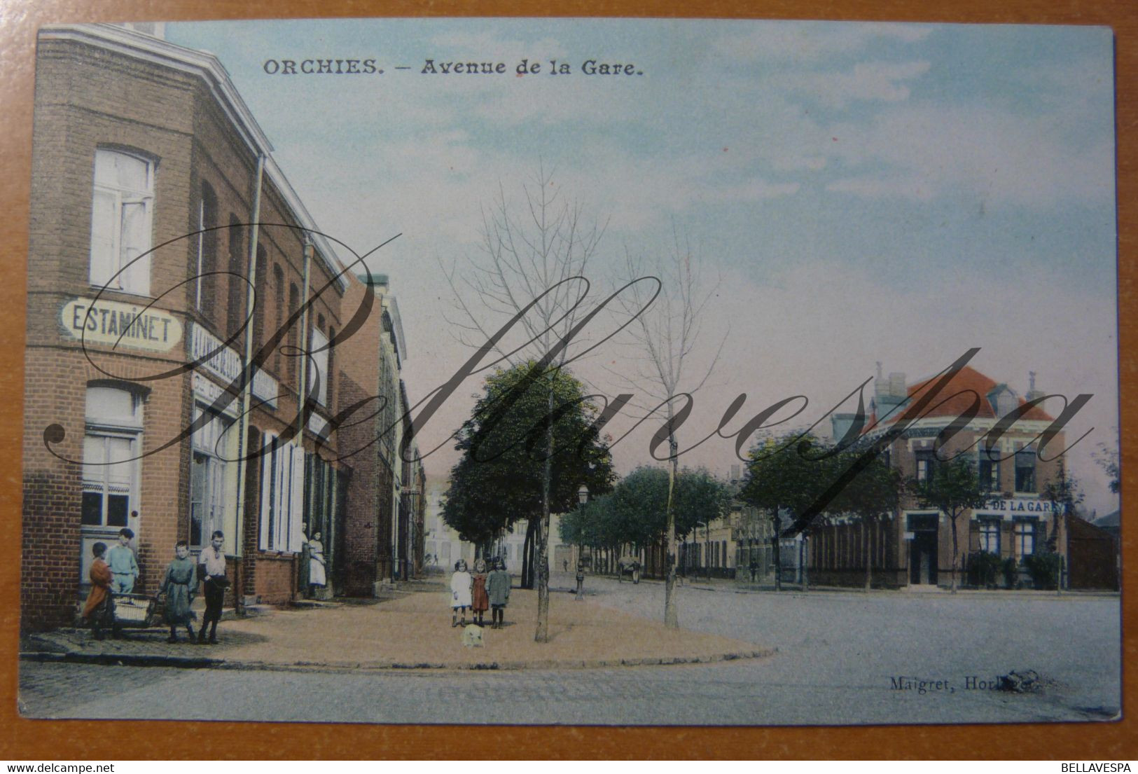 Orchies Avenue De La Gare D59 Estaminet  A La Ville De Lille. Gme Dufour-Hotel De La Gare.(Oorschie) - Douai