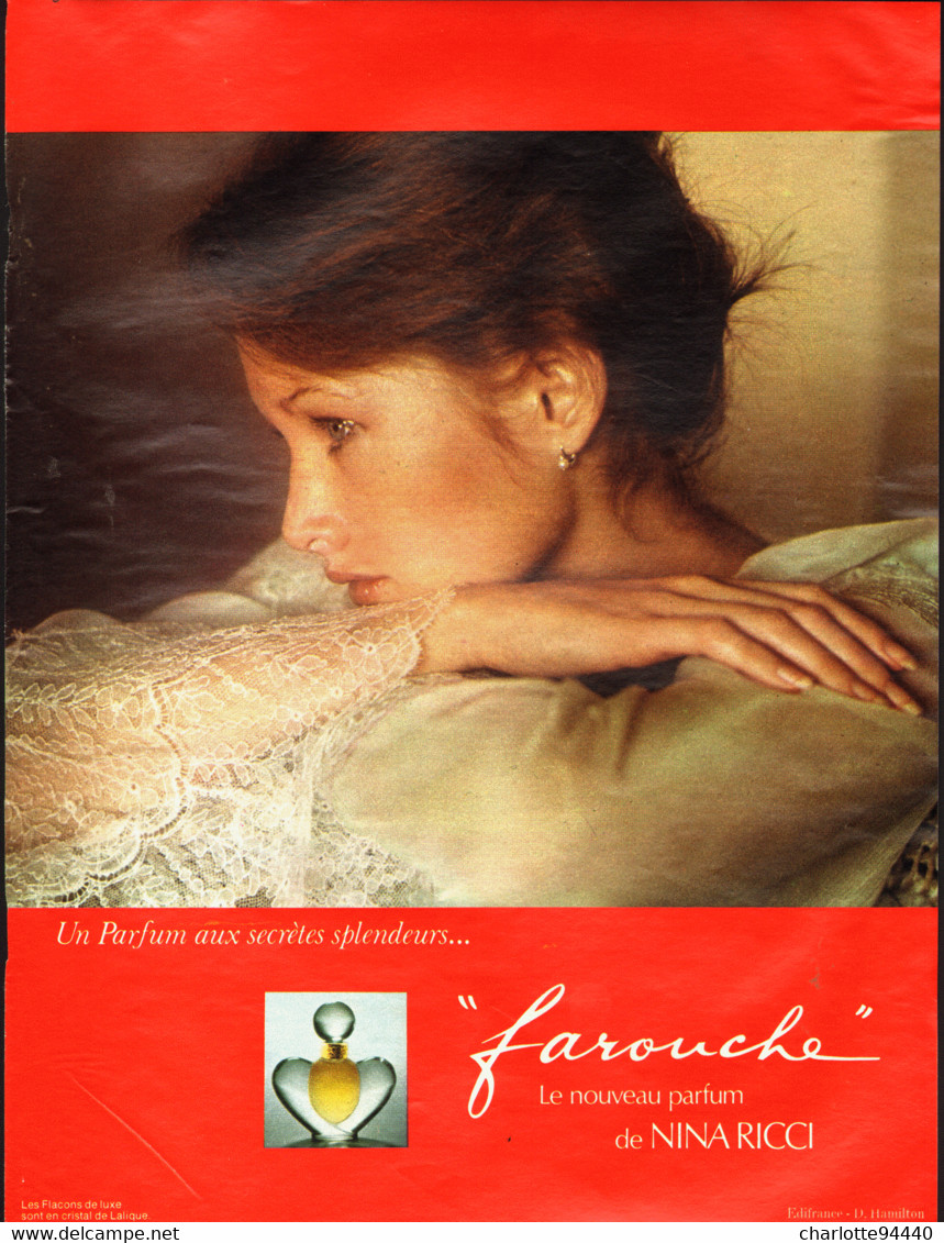 PUB PARFUM   ( FAROUCHE ) De " NINA RICCI " Par  " DAVID HAMILTON " 1977 ( 9 ) - Unclassified