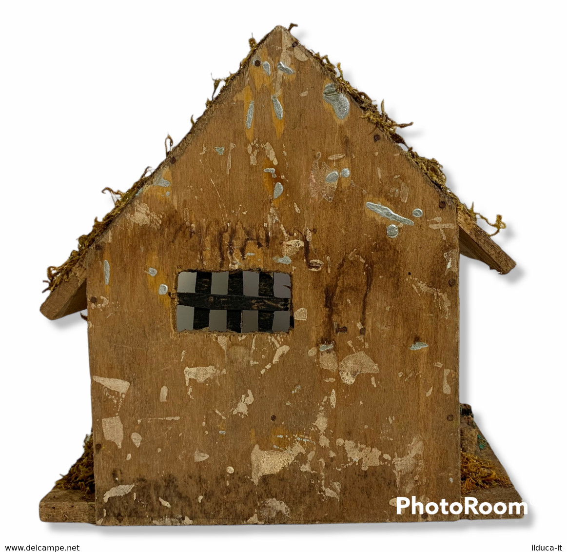 I100371 Presepe - Casetta / Grotta In Legno - 27x16 Cm - Christmas Cribs