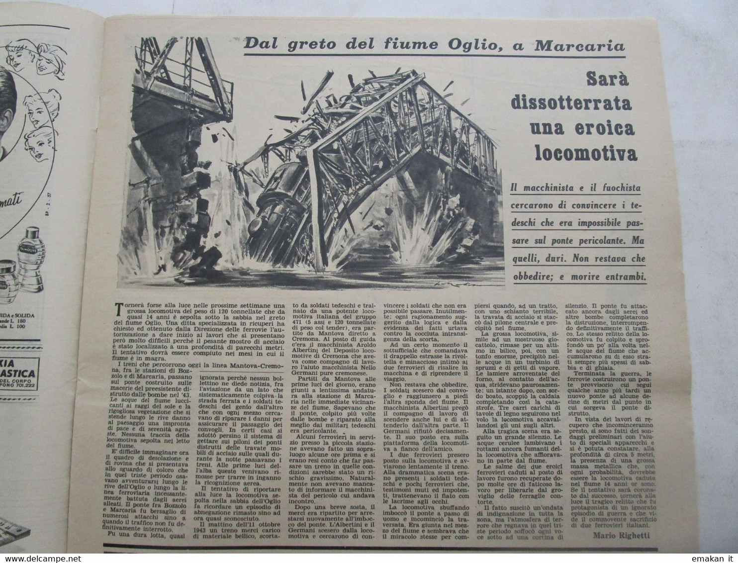 # DOMENICA DEL CORRIERE N 17 -1957 EUGENIA BARRUERO  / SOPHIA LOREN / LOCOMOTIVA NELL'OGLIO - Prime Edizioni