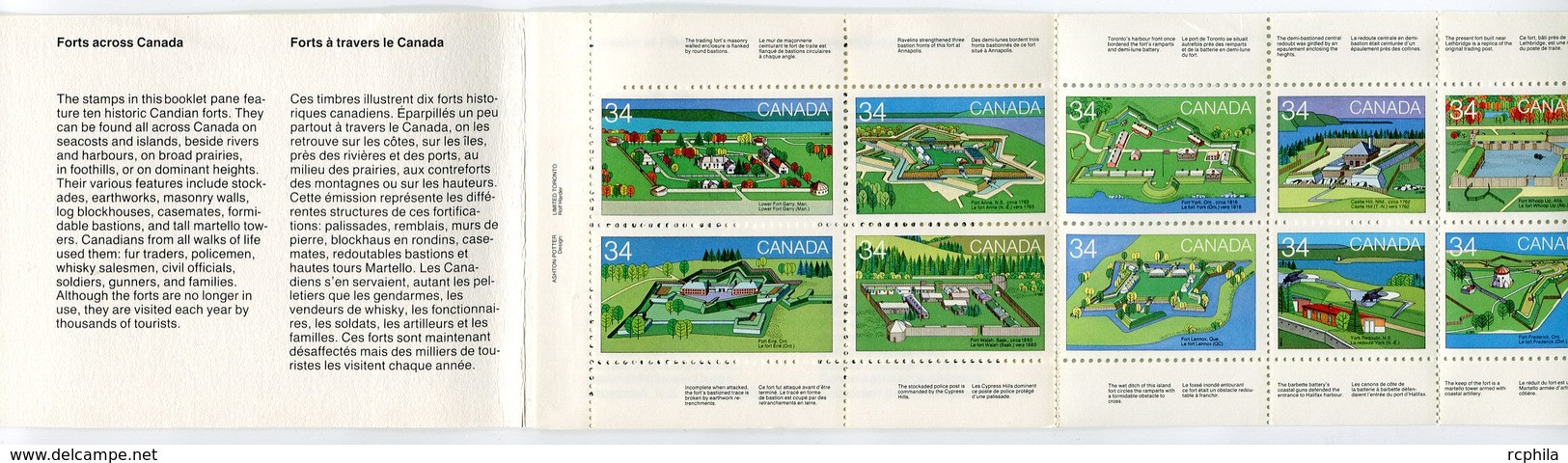 RC 16018 CANADA BK87 FORTS ACROSS CANADA CARNET COMPLET BOOKLET  MNH NEUF ** - Ganze Markenheftchen