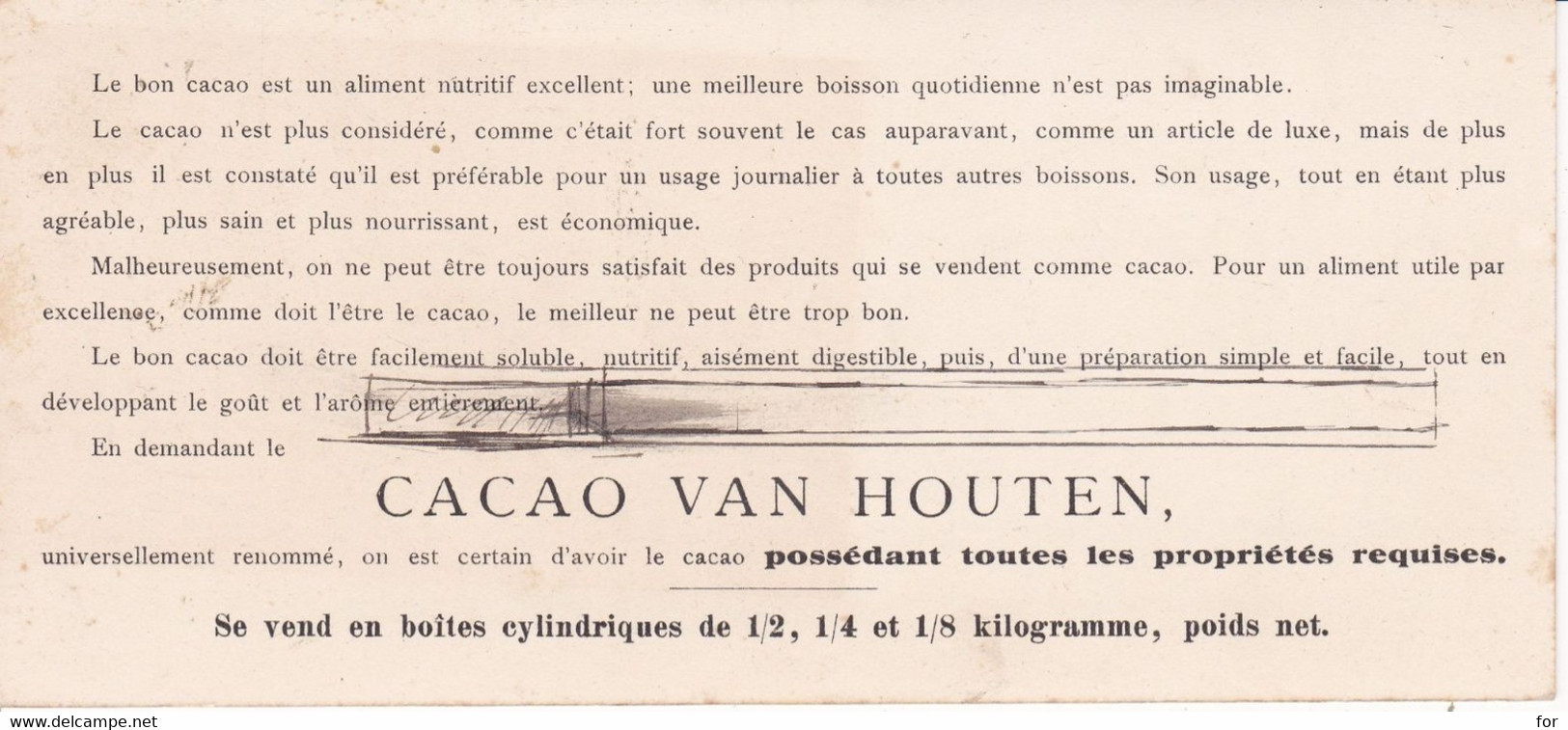 Chromo : VAN HOUTEN : Cacao : Femme  à  Chapeau : Art Nouveau : Illustrateur à Identifier : Les Saisons - Van Houten