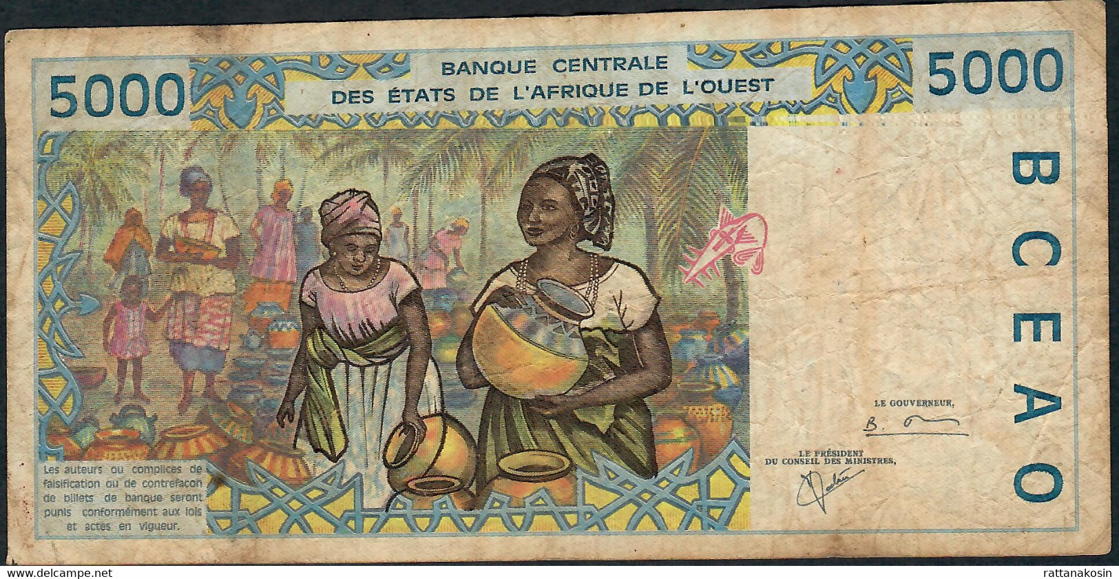 W.A.S. GUINEA BISSAU   P913Se 5000 Francs (20)00 2000   Signature 30 Fine 1 P.h. - West-Afrikaanse Staten