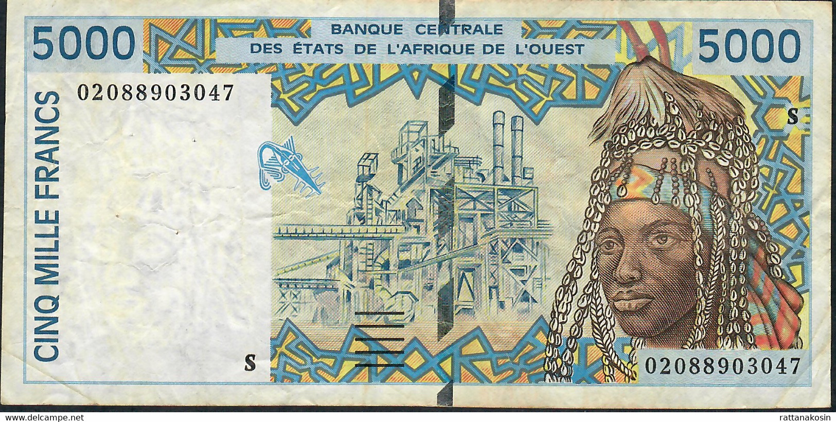 W.A.S. GUINEA BISSAU   P913Sg 5000 Francs (20)02 2002 Signature 31 Fine - États D'Afrique De L'Ouest