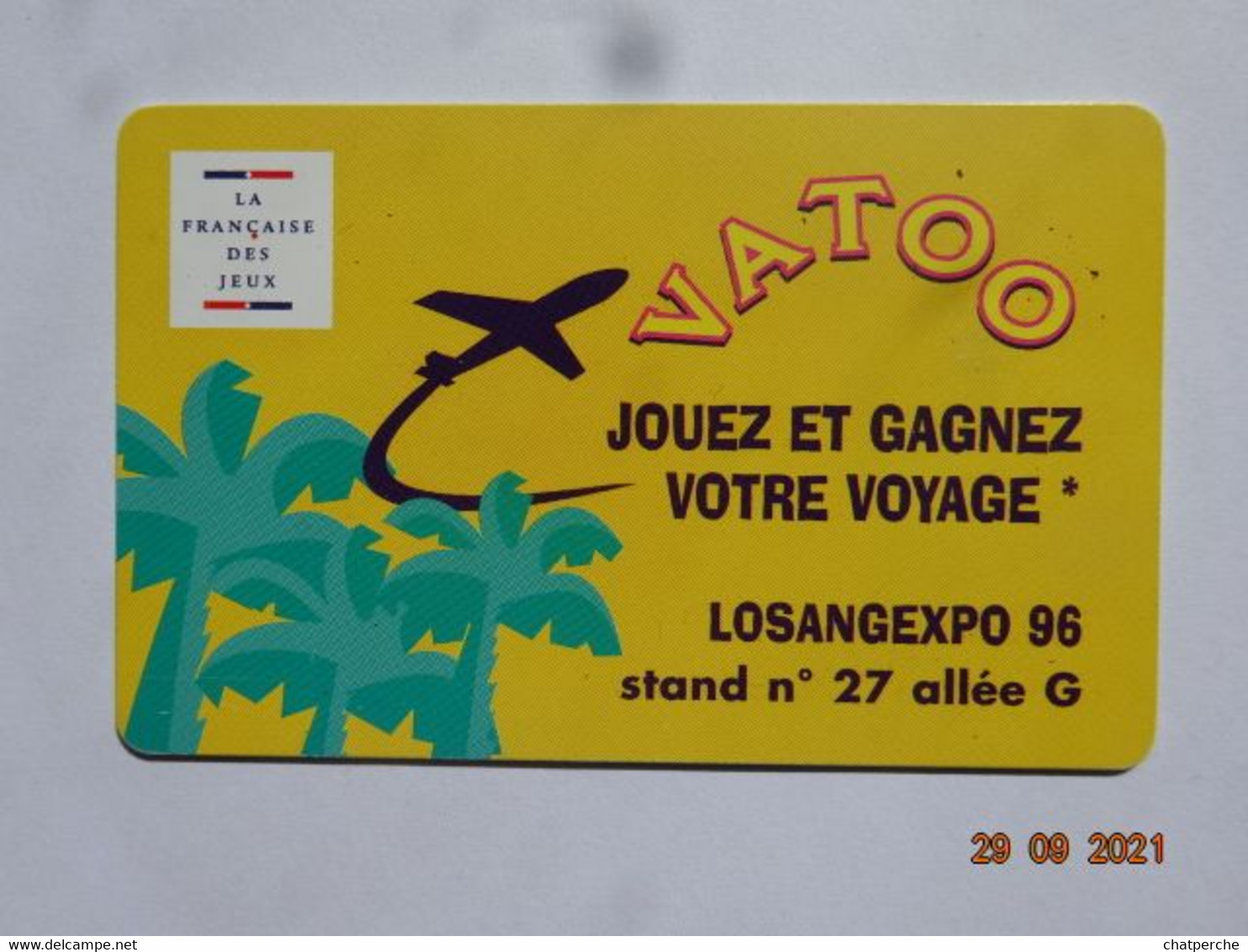 CARTE A PUCE CHIP CARD  CARTE FIDÉLITÉ CARTE JEUX LA FRANCAISE DES JEUX VOYAGES VATOO - Gift And Loyalty Cards