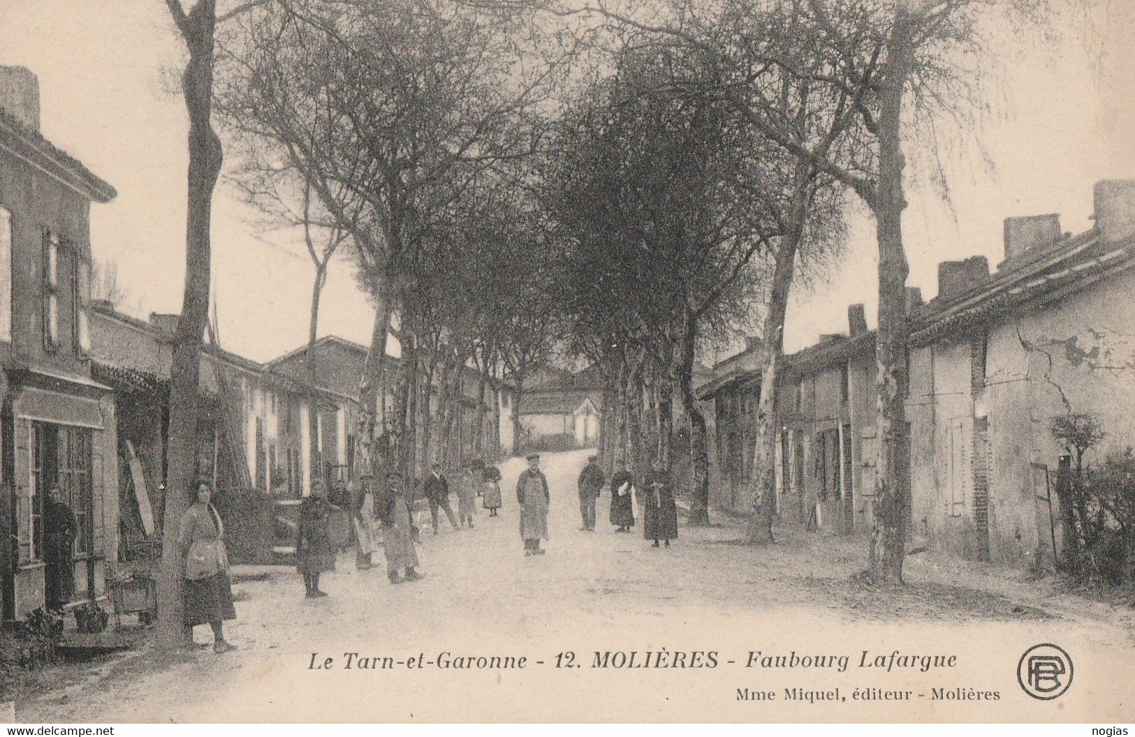 12 - MOLIERES - LE FAUBOURG LAFARGUE - BELLE CARTE ANIMEE - COMMERCE - - Molieres