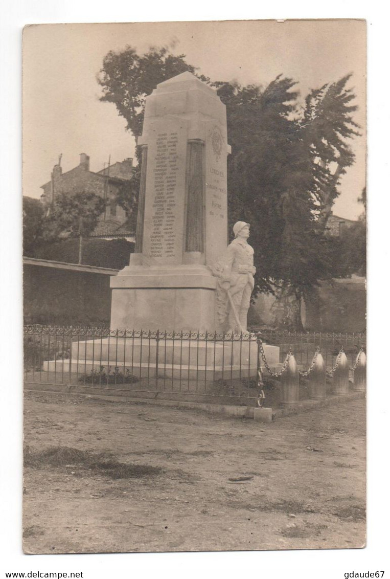 LORGUES (83) - CARTE PHOTO Du MONUMENT AUX MORTS - Lorgues