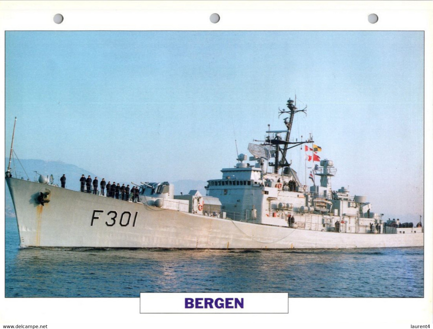 (25 X 19 Cm) (29-9-2021) - V - Photo And Info Sheet On Warship -  Norway Navy - Bergen - Bateaux