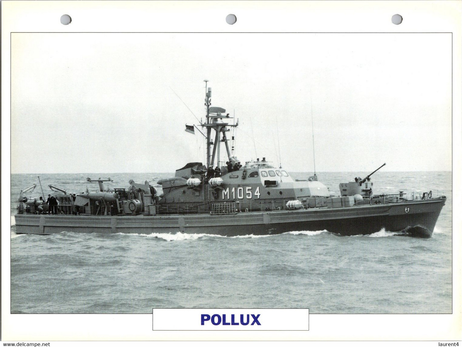 (25 X 19 Cm) (29-9-2021) - V - Photo And Info Sheet On Warship -  Germany Navy - Pollux - Bateaux