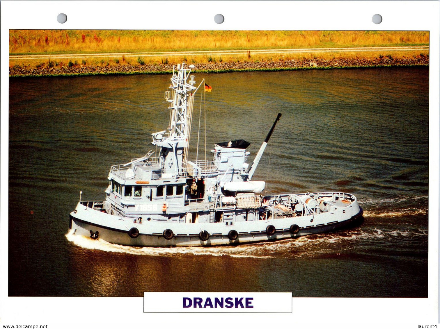 (25 X 19 Cm) (29-9-2021) - V - Photo And Info Sheet On Warship -  Germany Navy - Dranske - Bateaux