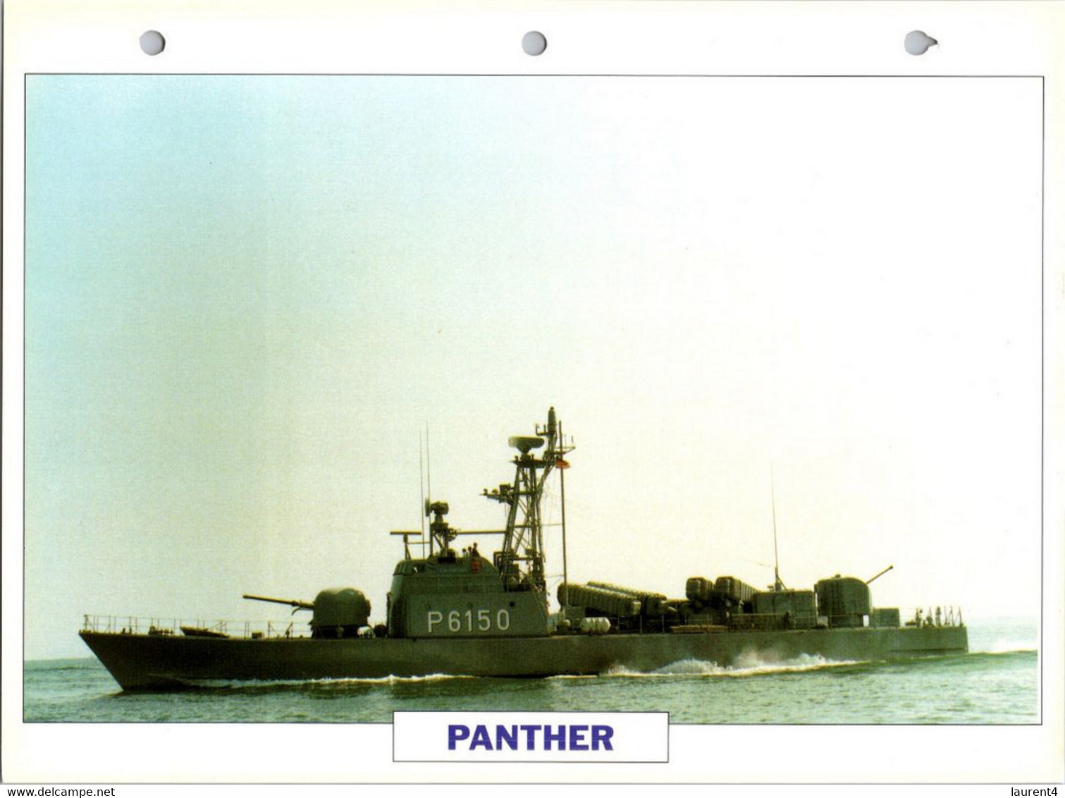 (25 X 19 Cm) (29-9-2021) - V - Photo And Info Sheet On Warship -  Germany Navy - Panther - Bateaux