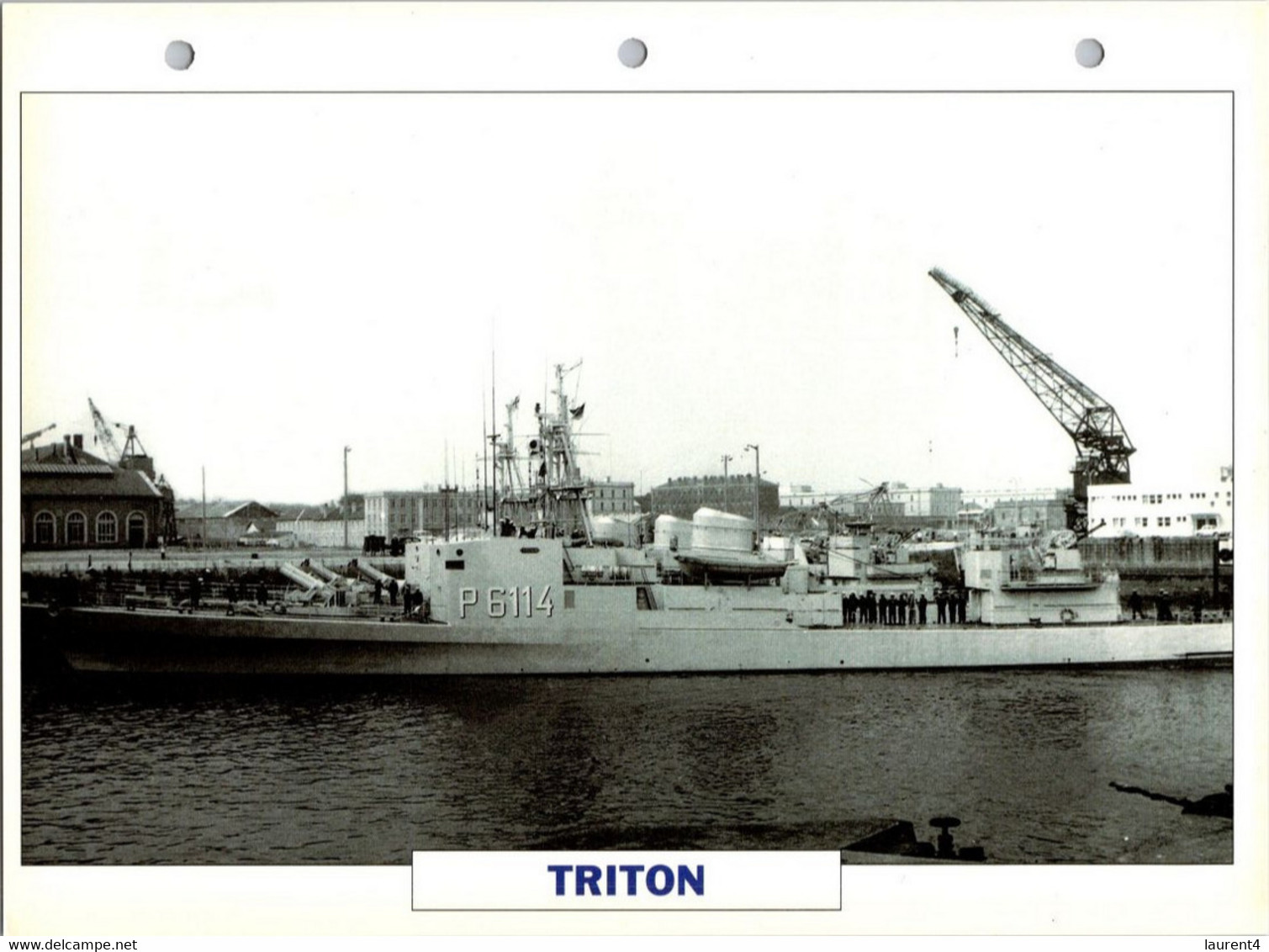 (25 X 19 Cm) (29-9-2021) - V - Photo And Info Sheet On Warship -  Germany Navy - Triton - Bateaux