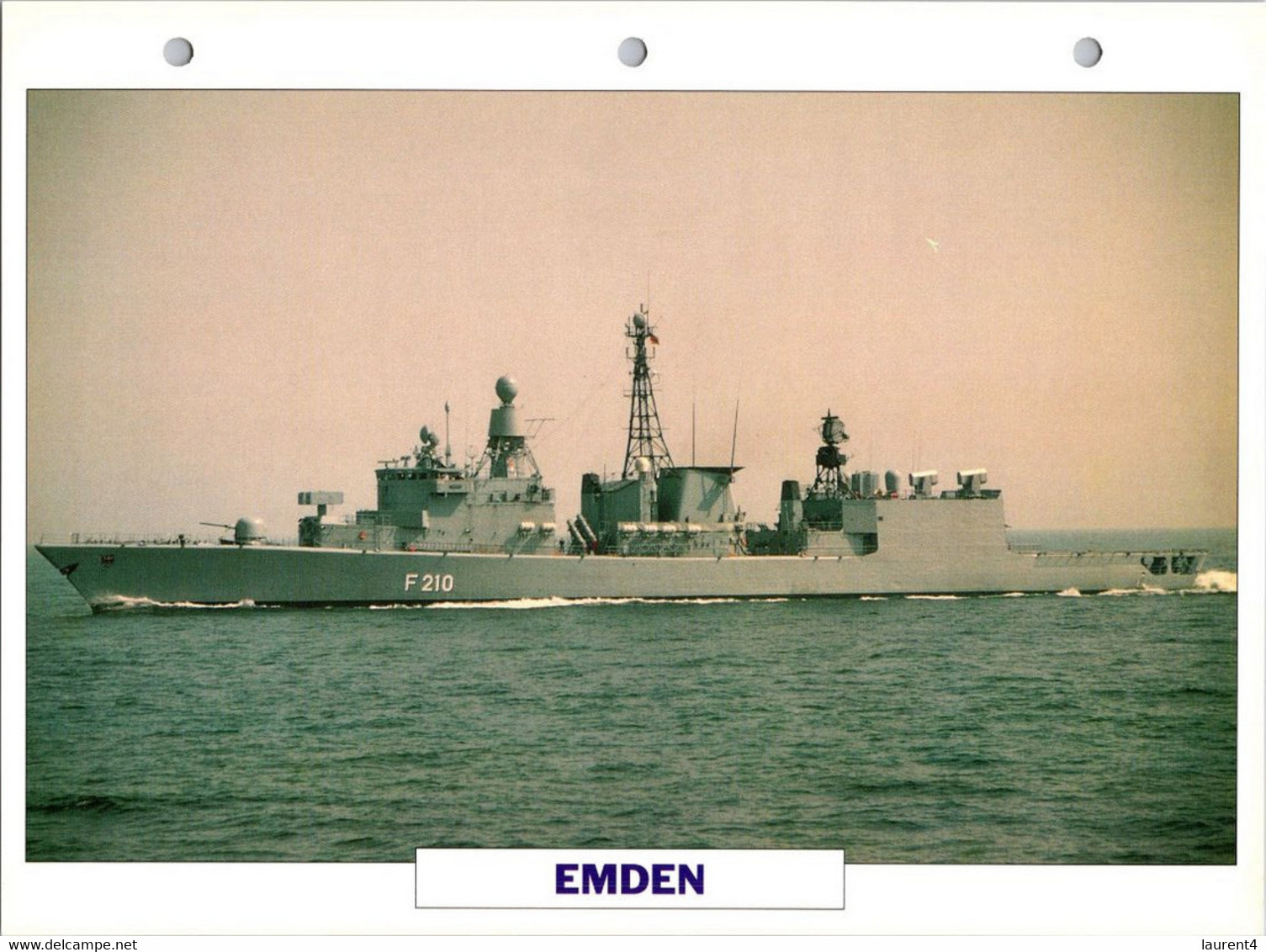 (25 X 19 Cm) (29-9-2021) - V - Photo And Info Sheet On Warship -  Germany Navy - Emden - Bateaux