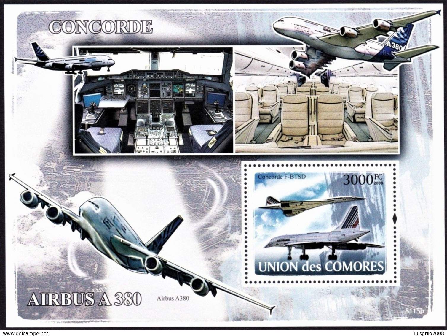 Concorde / Airbus A 380 -|- Union Des Comores 2008 - MNH** - Concorde