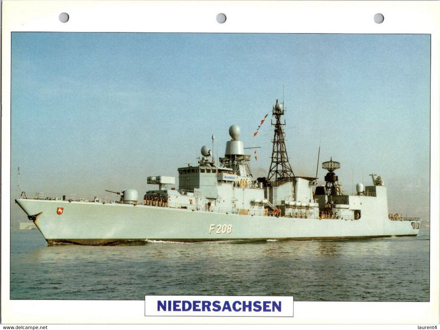 (25 X 19 Cm) (29-9-2021) - V - Photo And Info Sheet On Warship -  Germany Navy - Niedersachsen - Schiffe