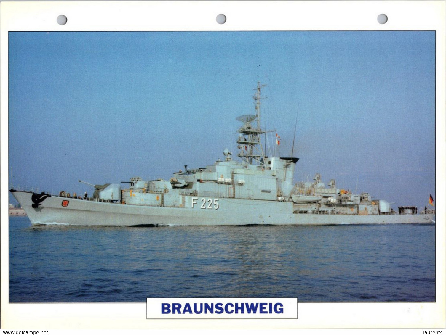 (25 X 19 Cm) (29-9-2021) - V - Photo And Info Sheet On Warship -  Germany Navy - Braunshweig - Bateaux