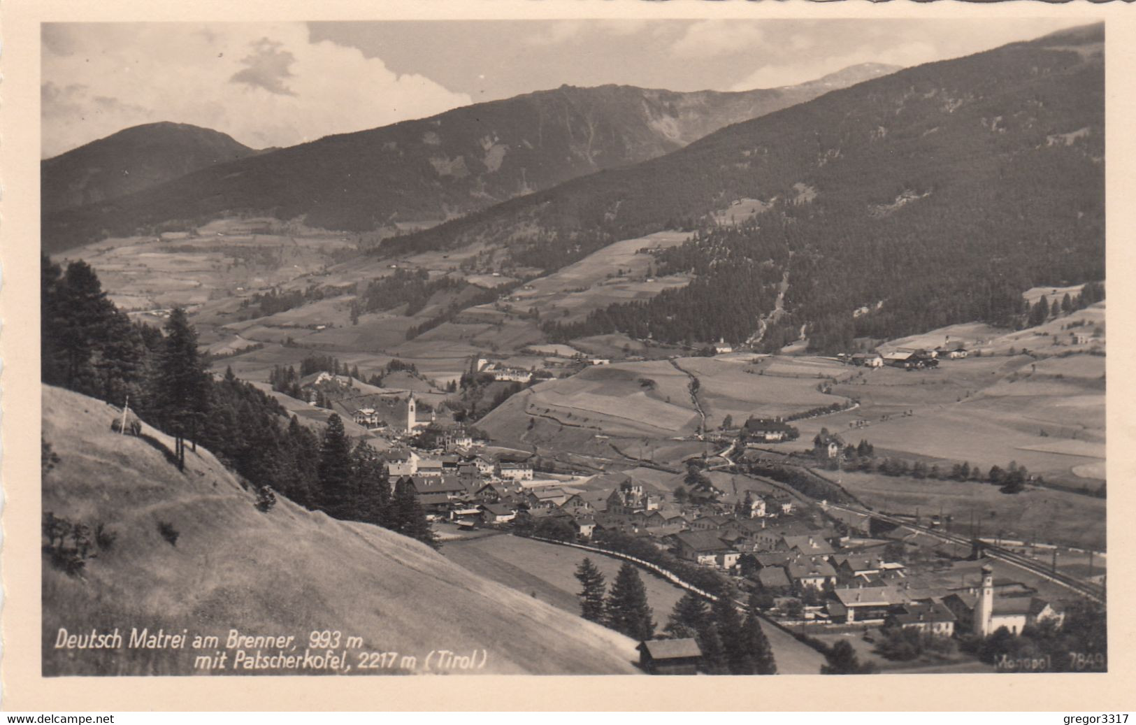 A3) DEUTSCH MATREI Am Brenner Mit Patscherkofel - Tirol Kirchen Häuser Felder Wiesen ALT 1937 - Matrei Am Brenner