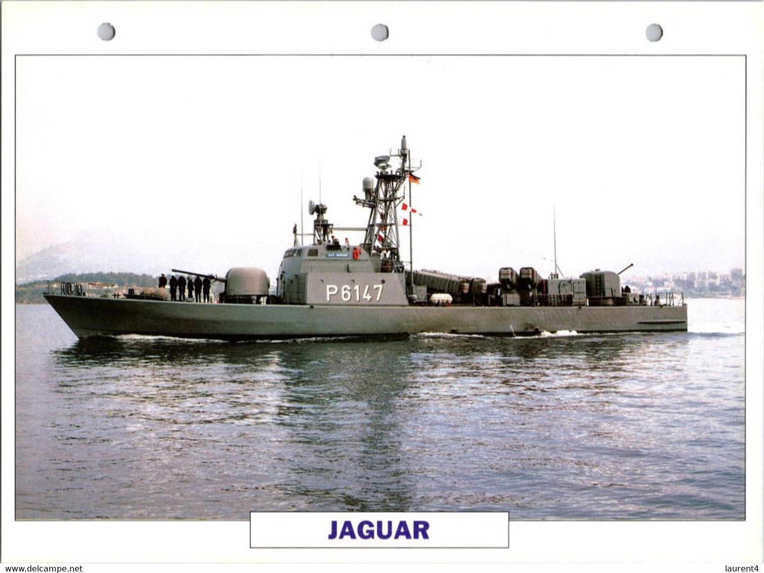 (25 X 19 Cm) (29-9-2021) - V - Photo And Info Sheet On Warship -  Germany Navy - Jaguar - Bateaux