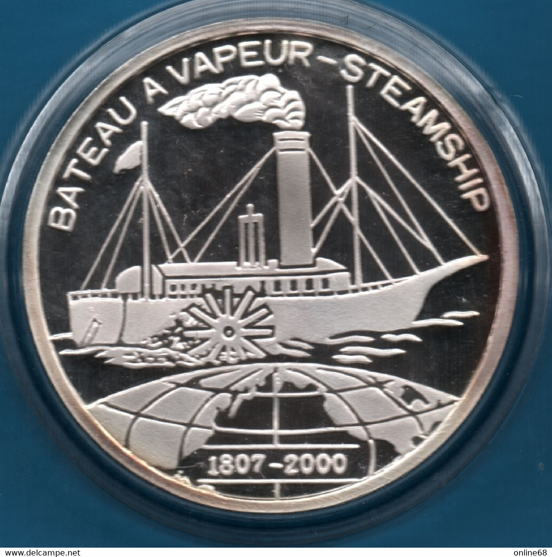 BENIN 1000 FRANCS CFA 2000 Argent 999‰ Silver  PROOF BATEAU A VAPEUR STEAMSHIP - Benín