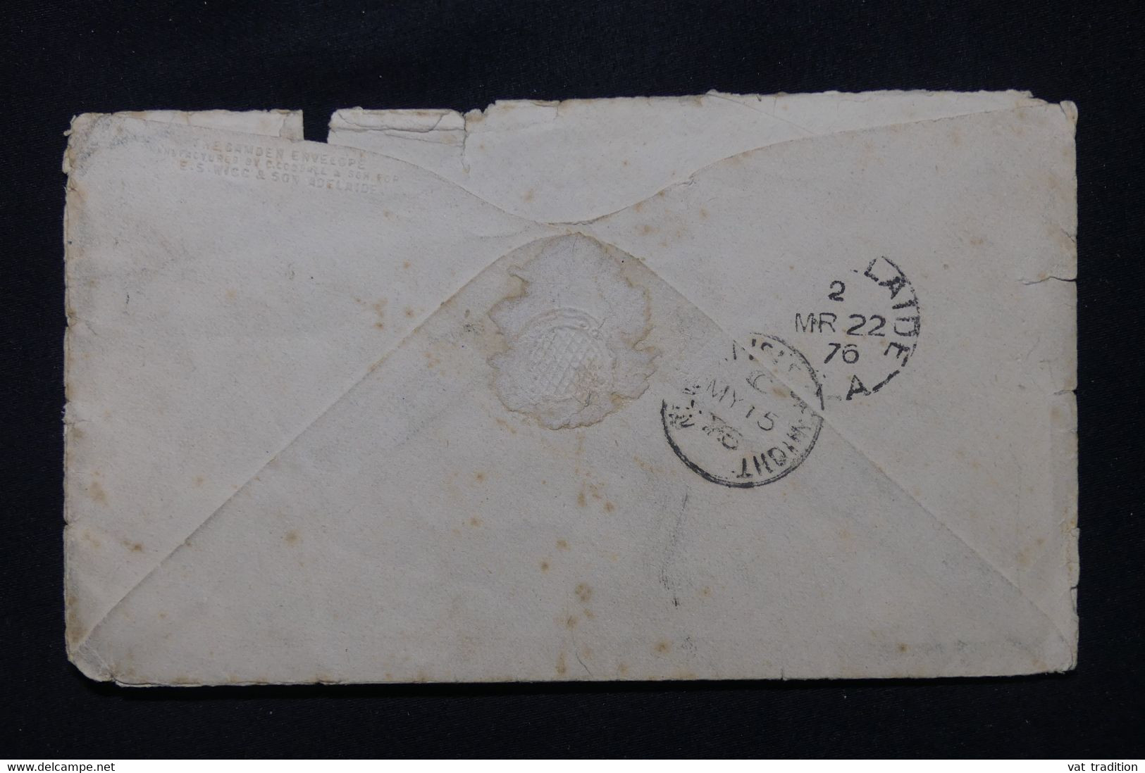 AUSTRALIE - Enveloppe ( Mauvais état ) Pour Newport ( Île De Wight )  En 1876 - L 107297 - Lettres & Documents