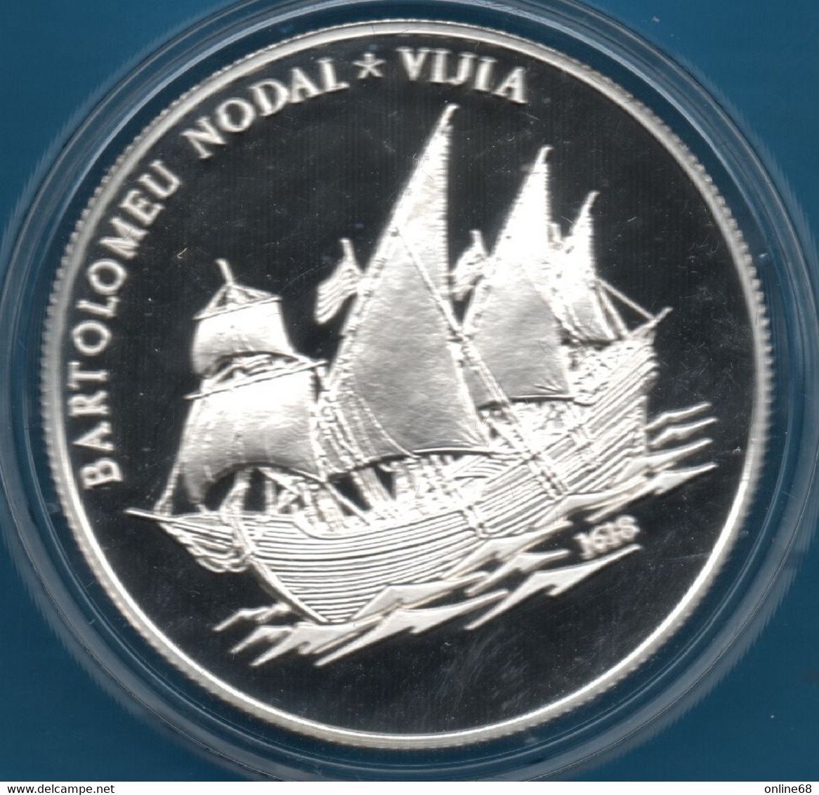 LIBERIA 10 DOLLARS 1999 KM# 706 Argent 925‰ Silver  PROOF Bartolomeu Nodal Vijia BATEAU - Liberia