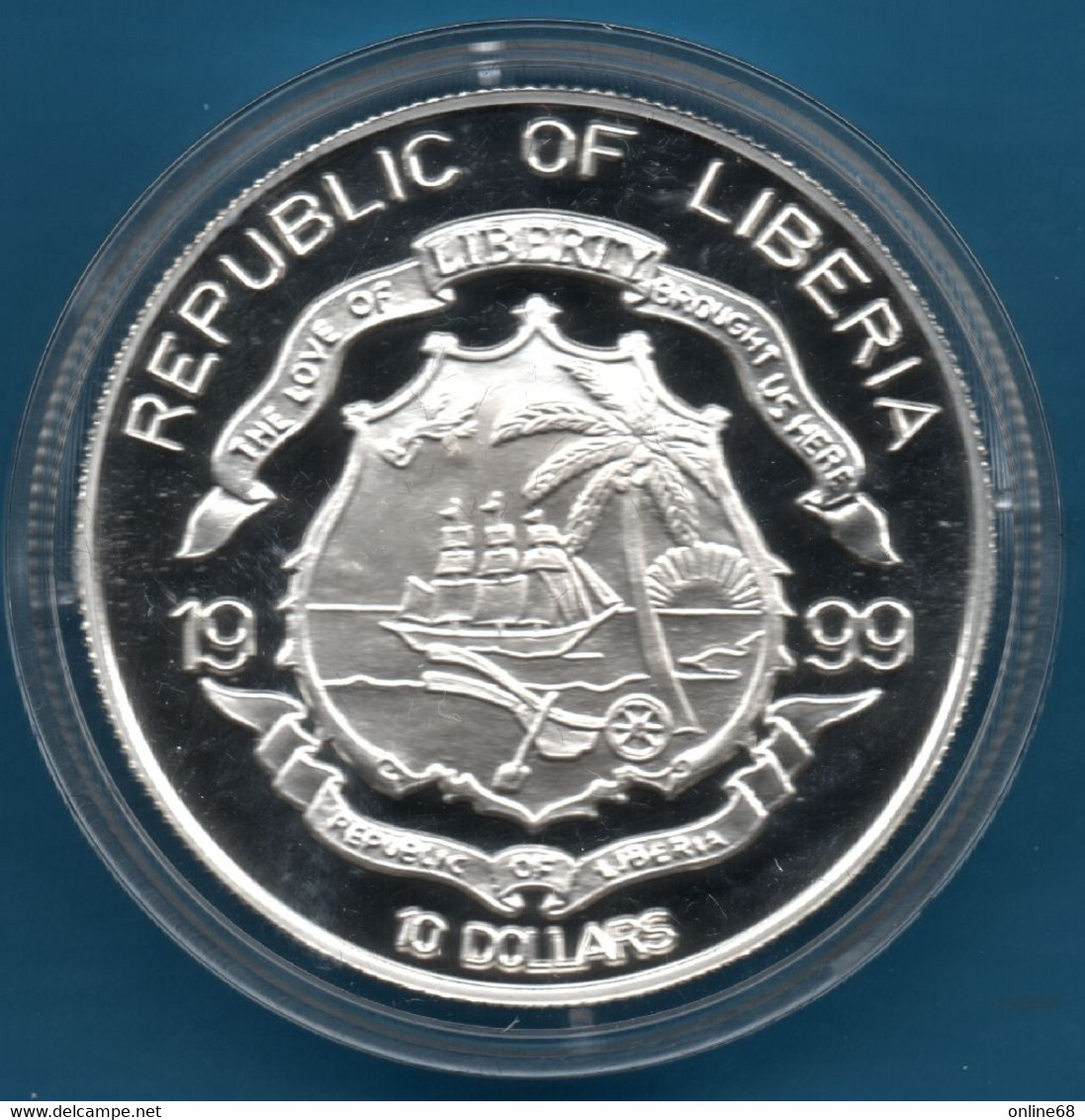 LIBERIA 10 DOLLARS 1999 KM# 706 Argent 925‰ Silver  PROOF Bartolomeu Nodal Vijia BATEAU - Liberia