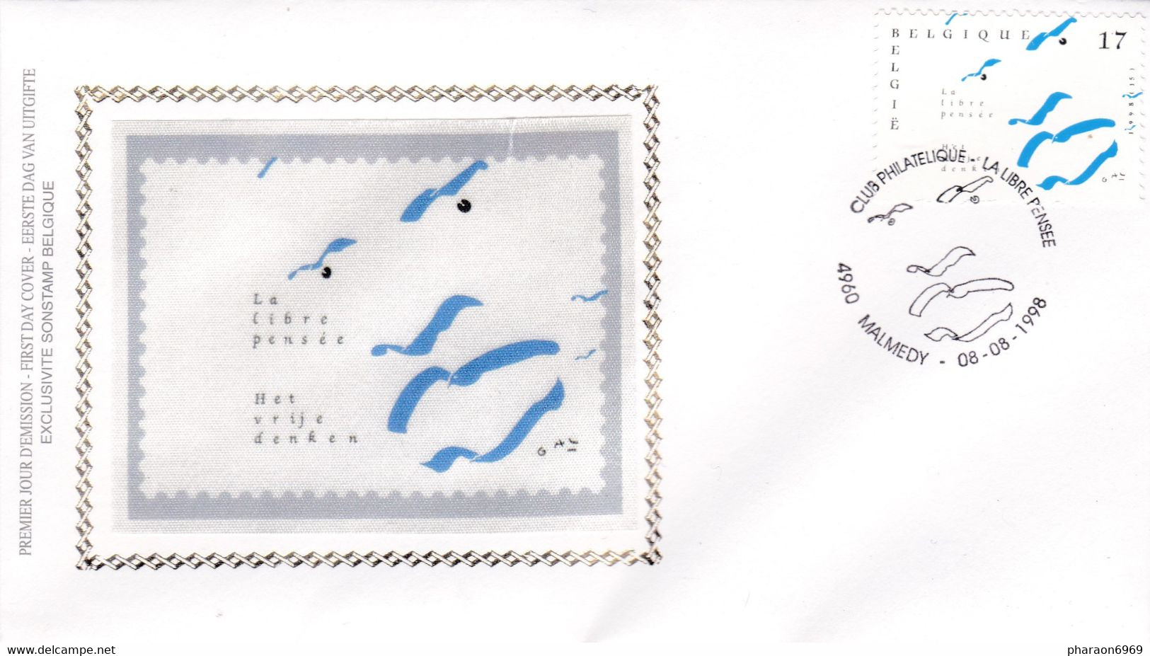 Enveloppe FDC Soie 2777 La Libre Pensée Malmédy - 1991-2000