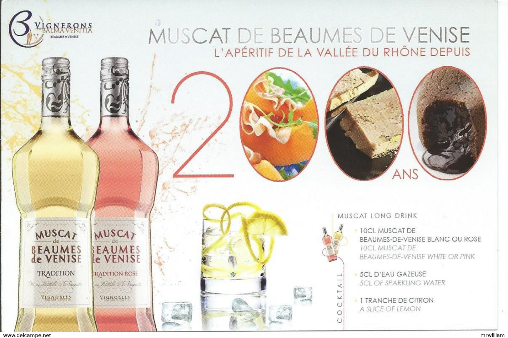 CP Muscat De BEAUMES De VENISE, L'apéritif De La Vallée Du Rhône Depuis 2000 Ans - Beaumes De Venise