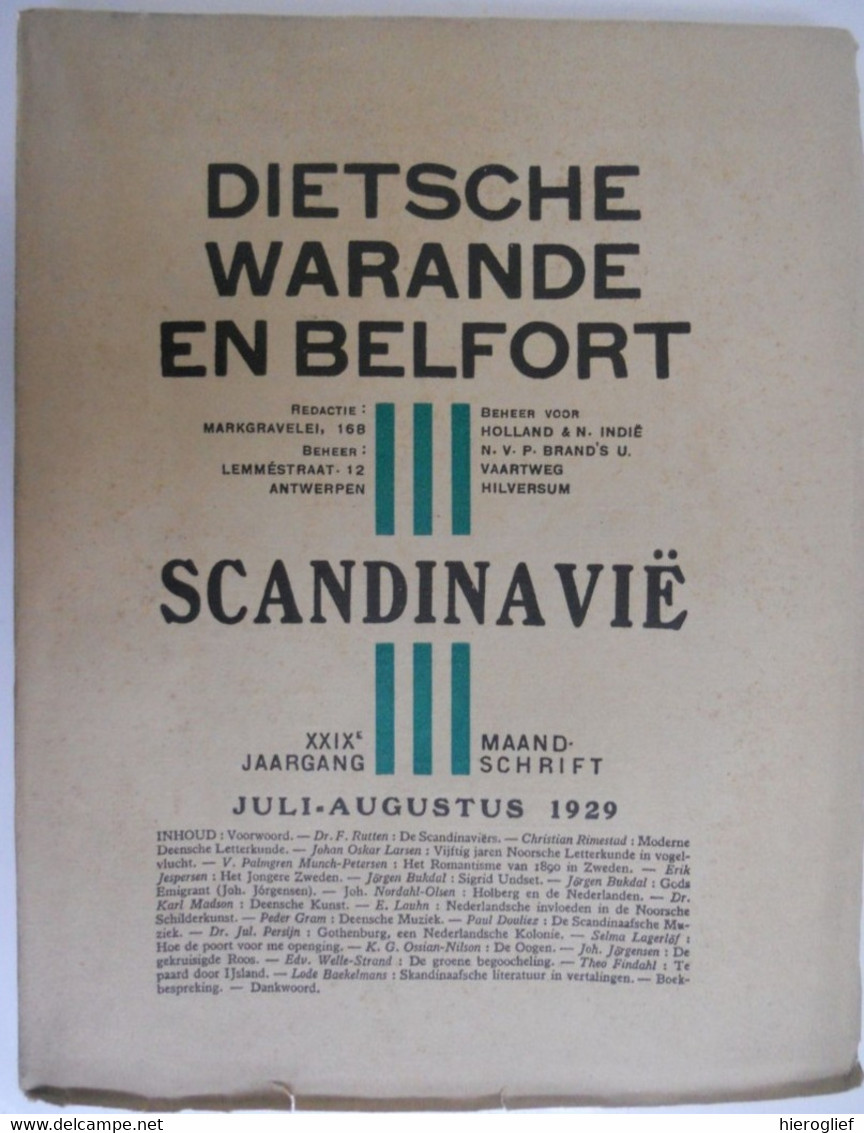 DIETSCHE WARANDE EN BELFORT 1929 SCANDINAVIË - Histoire