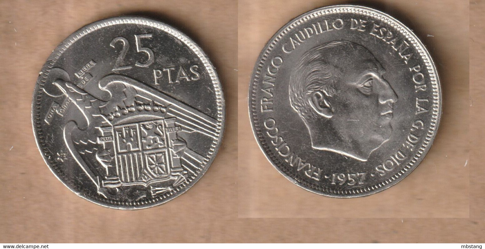 ESPAÑA  25 Pesetas - Francisco Franco 1957 * 72 Copper-nickel• 8.5 G • ⌀ 26.5 Mm KM# 787 - 50 Pesetas