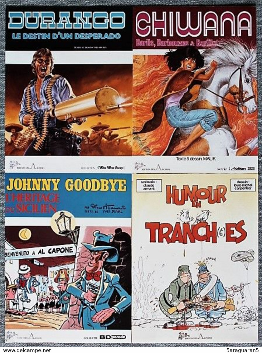 BD - Planche Publicitaire / Librairie - Durango / Chiwana / Johnny Goodbye / Humour En Tranchées - Dossiers De Presse