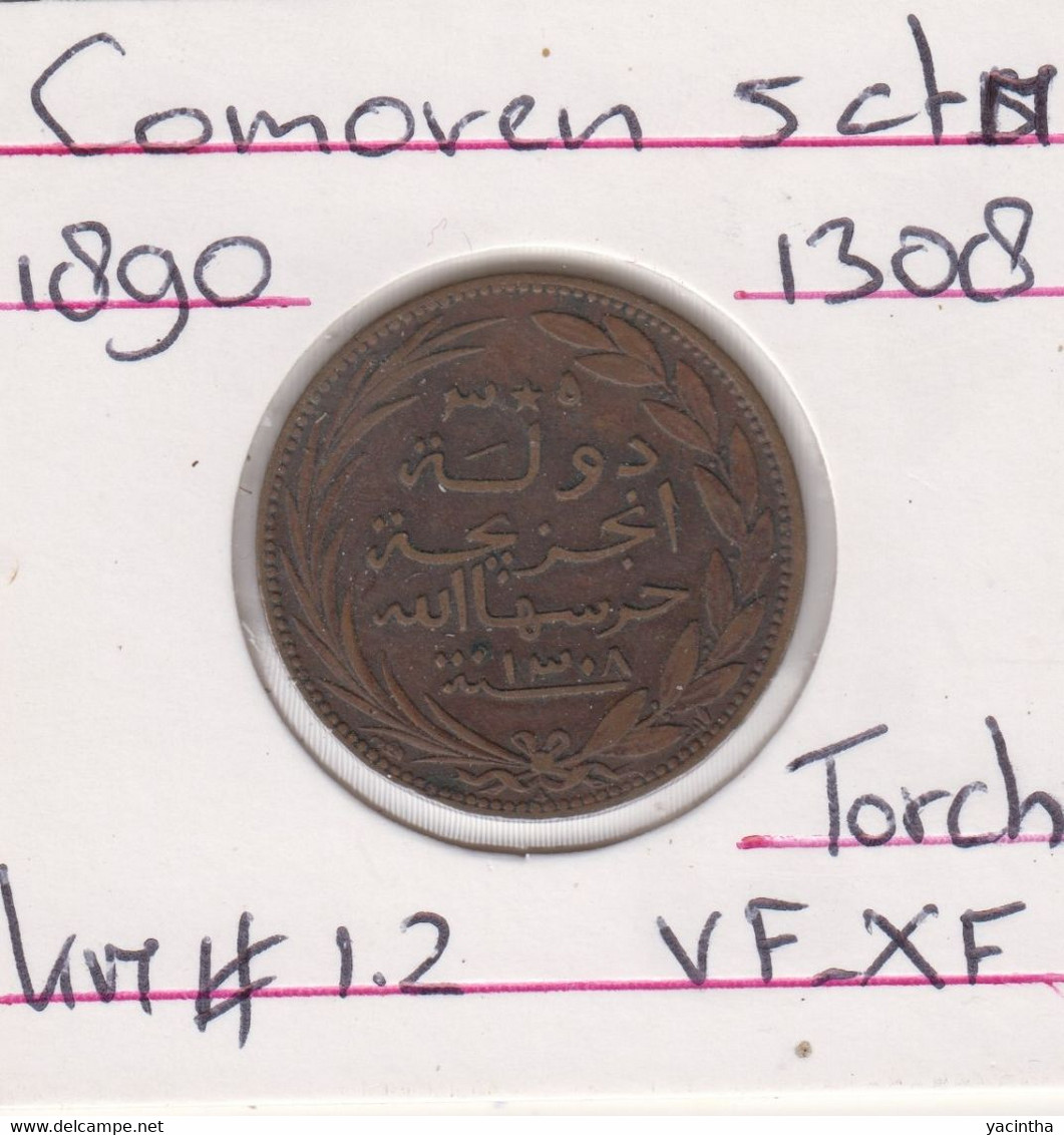 Comoren Comoros  5 Centimes  1890 / 1308   KM 1.2   Item 102 - Komoren