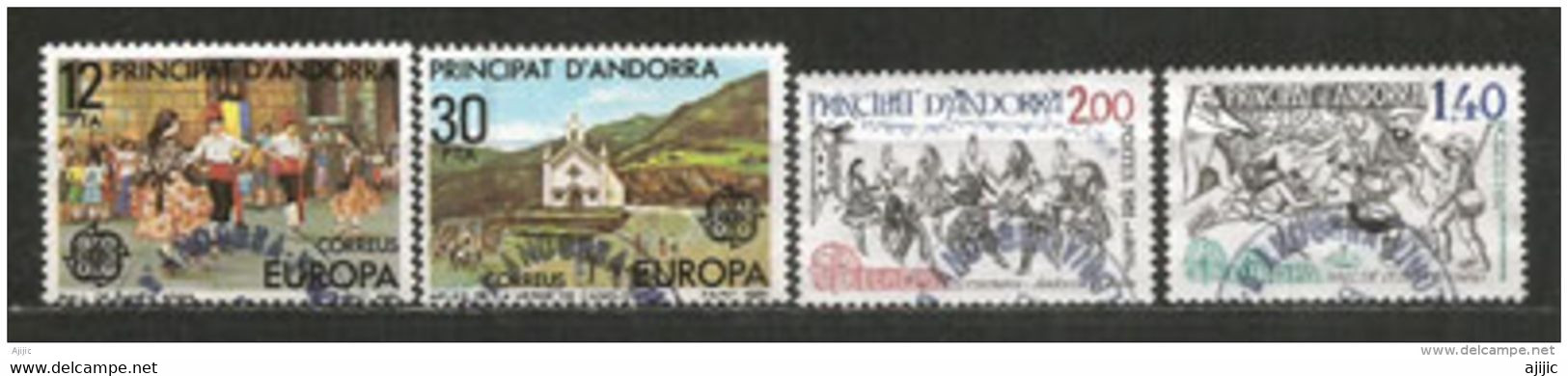 ANDORRA /ANDORRE.Europa 1981 Danses Et Folklore Andorrans. 4 Timbres Oblitérés, 1 ère Qualité - Usados