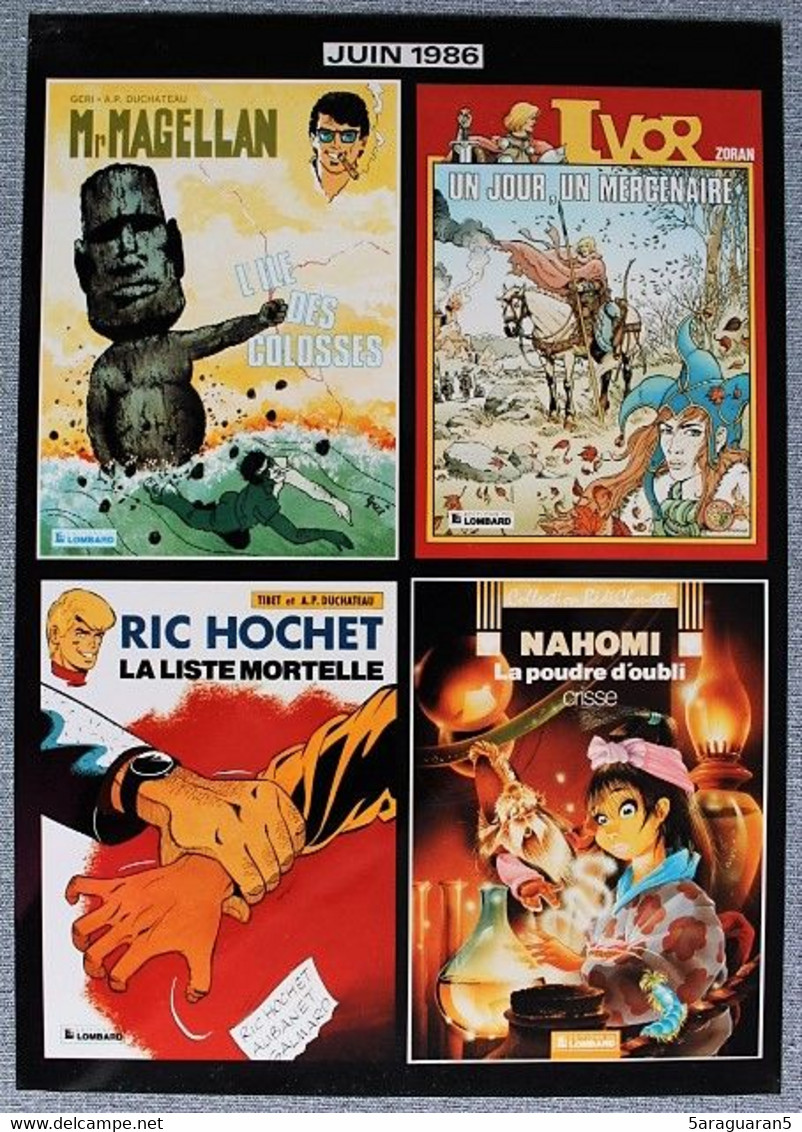 BD - Planche Publicitaire / Librairie - Mr Magellan / Ivor / Ric Hochet / Nahomi - Presseunterlagen