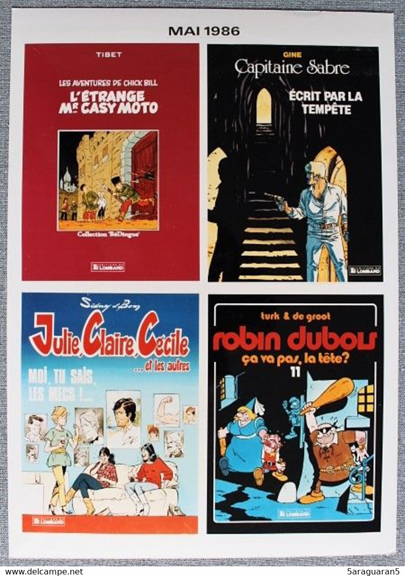 BD - Planche Publicitaire / Librairie - Chick Bill / Capitaine Sabre / Julie, Claire, Cécile / Robin Dubois - Persboek