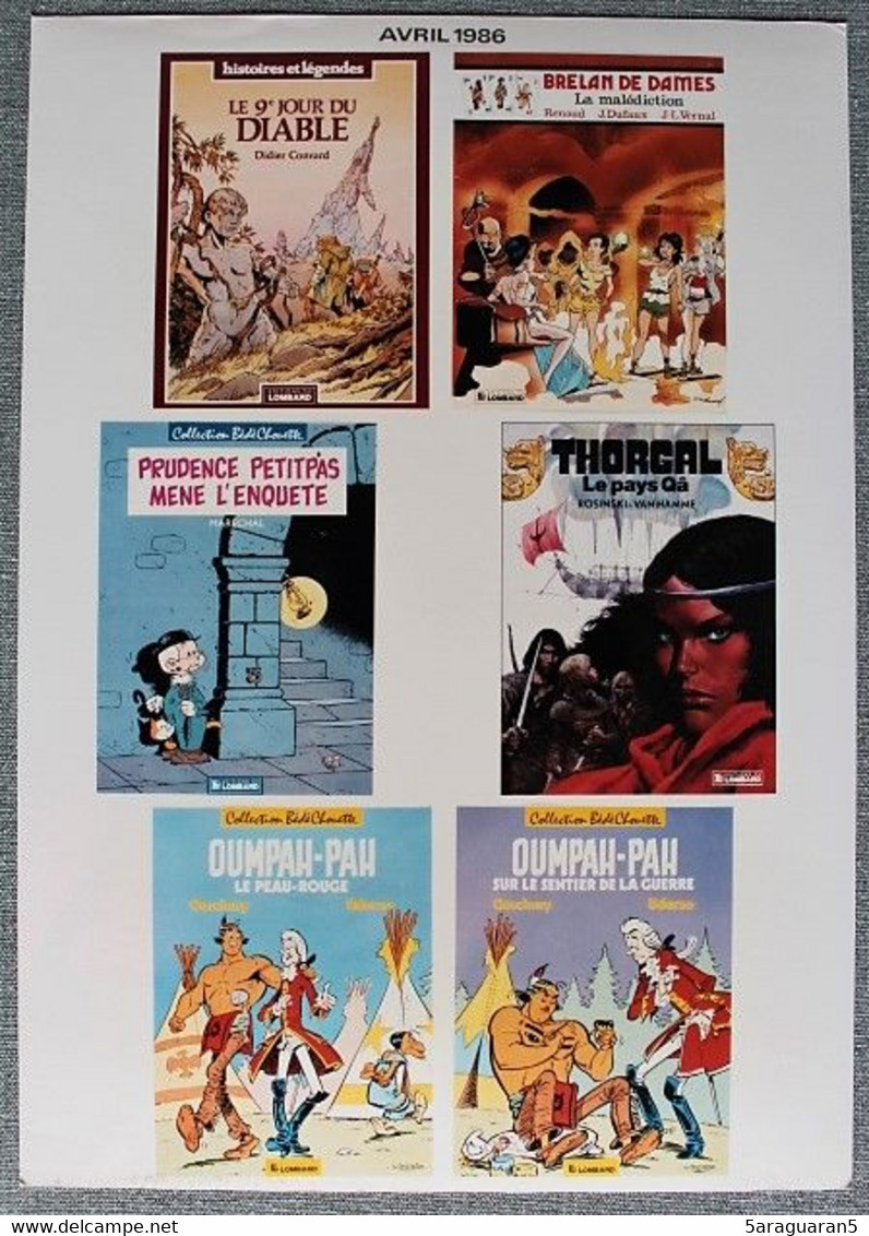 BD - Planche Publicitaire / Librairie - Brelan De Dames / Prudence Petitpas / Thorgal / Oumpah-Pah... - Presseunterlagen