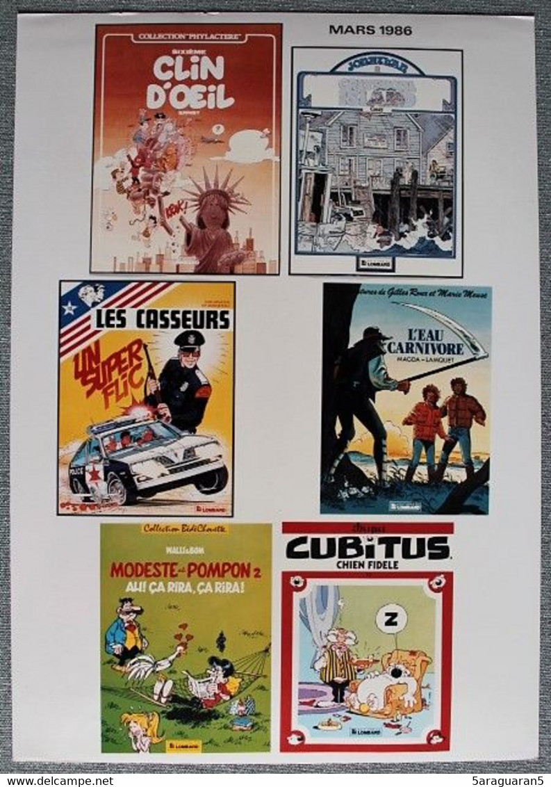 BD - Planche Publicitaire / Librairie - Jonathan / Les Casseurs / Cubitus / Modes Et Pompon... - Persboek