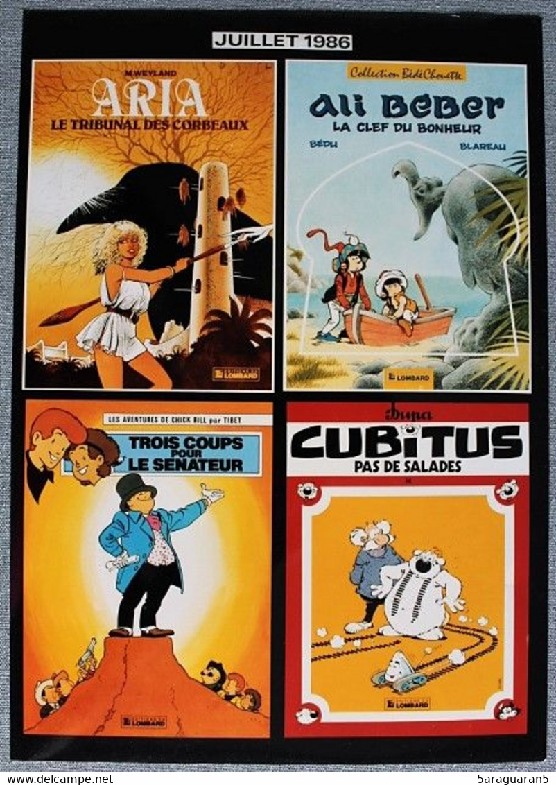 BD - Planche Publicitaire / Librairie - Aria / Ali Béber / Chick Bill / Cubitus - Dossiers De Presse