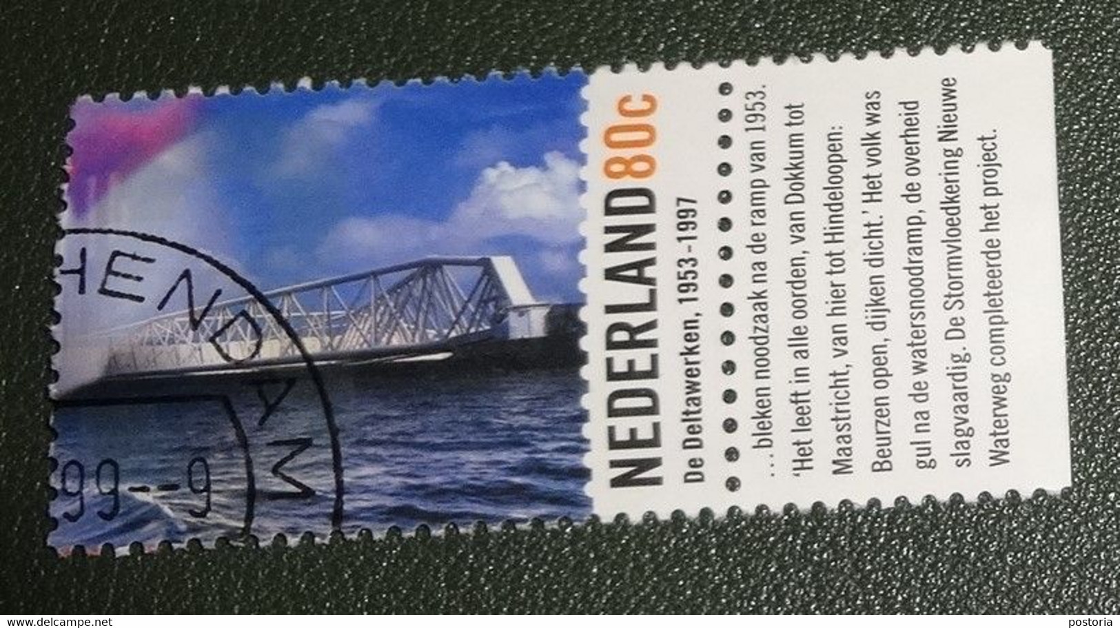 Nederland - NVPH - 1847 - 1999 - Gebruikt - Cancelled - Hoogtepunten 20e Eeuw - Deltawerken - Deltaplan - Tab - Oblitérés