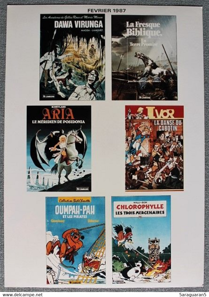 BD - Planche Publicitaire / Librairie - Dawa Virunga / Aria / Ivor / Oumpah-Pah / Chlorophylle... - Presseunterlagen