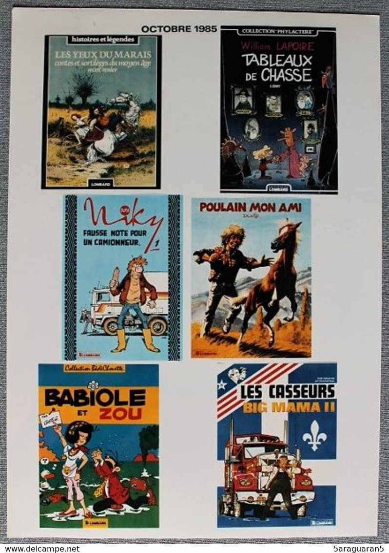 BD - Planche Publicitaire / Librairie - Niky / Babiole Et Zou / Les Casseurs... - Dossiers De Presse