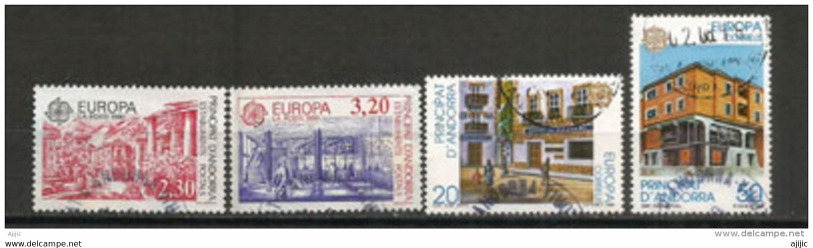 ANDORRA /ANDORRE.Europa 1990, Bureaux De Poste En Andorre, 4 Timbres Oblitérés, 1 ère Qualité - Usati