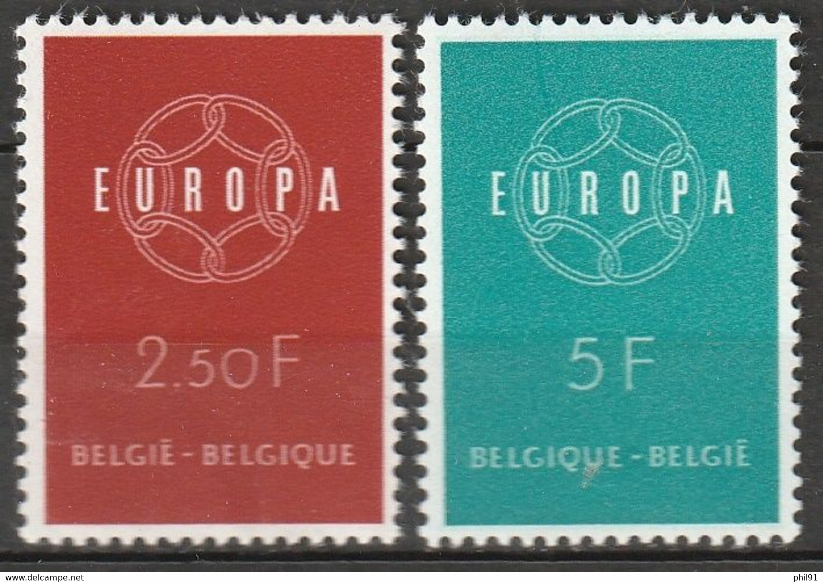 BELGIQUE   Europa 1959   N° Y&T  1111 Et 1112  ** - Ongebruikt