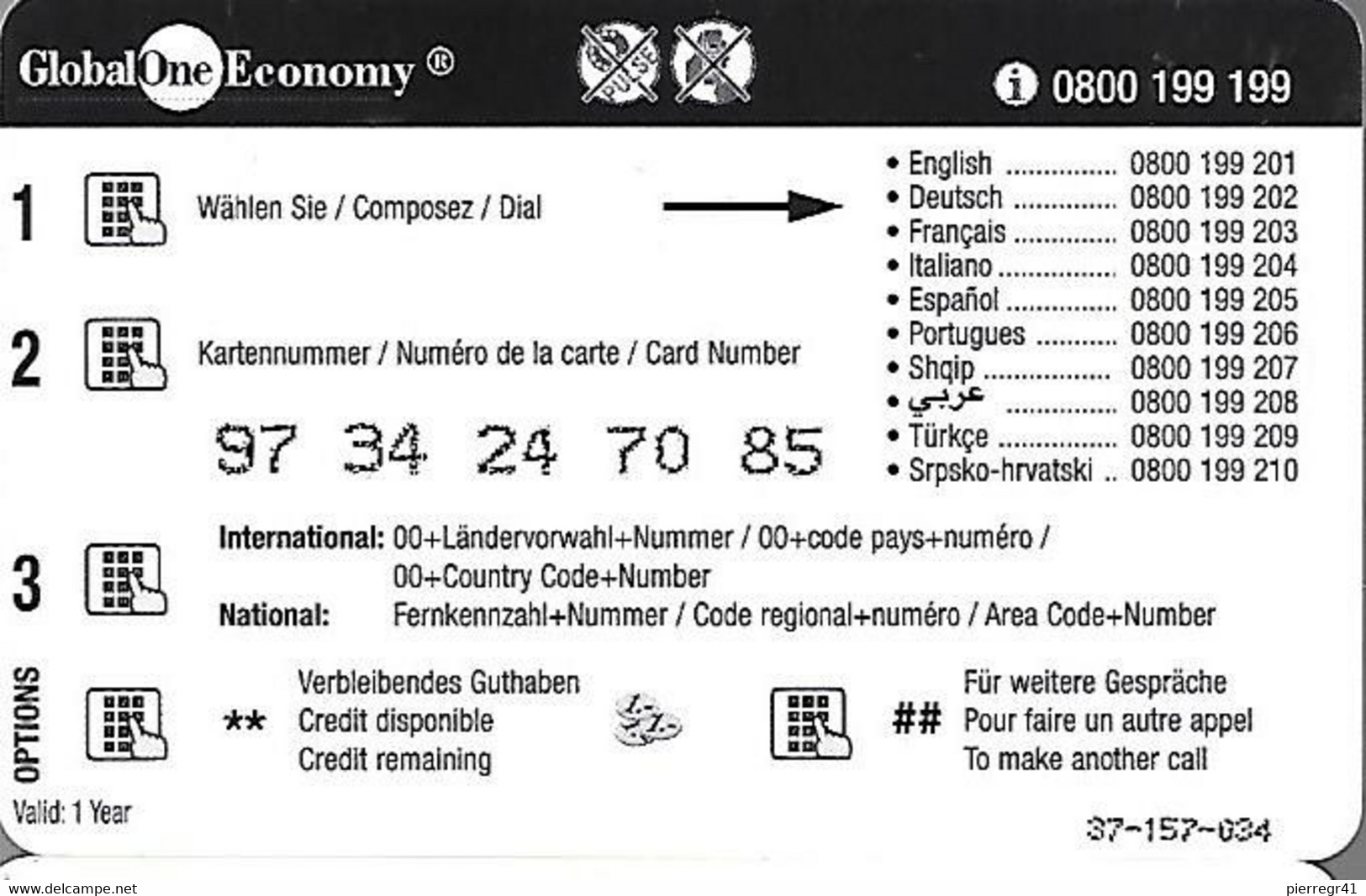 CARTE-PREPAYEE SUISSE-10CHF-GLOBAL ONE ECONOMY--TETE DE GIRAFE-5000Ex-Gratté-Plastic Epais Glacé-TBE - Giungla