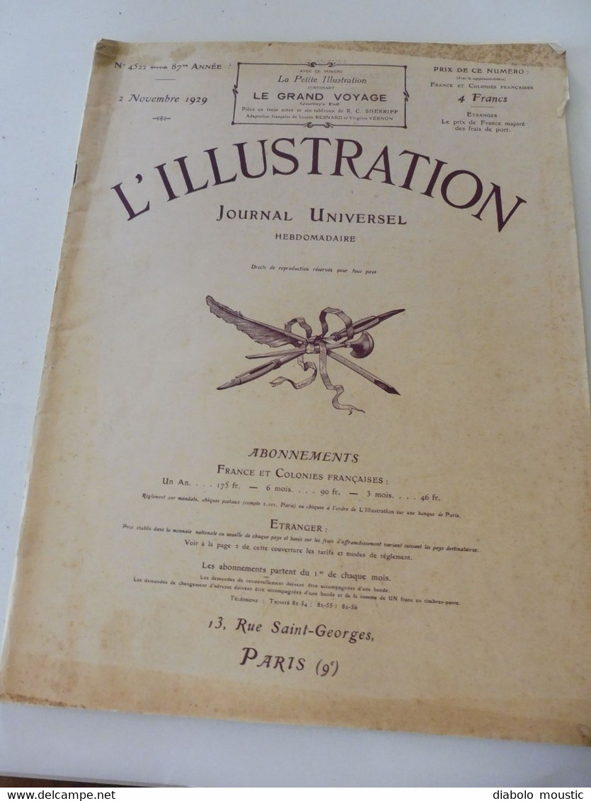 1929 :Hanoï,Han-Tchéou ;Belgique; Poilus D'Orient Yougoslavie; Salon TSF; Meiji-Temio à Tokio; Misères De St-Denis ; Etc - L'Illustration