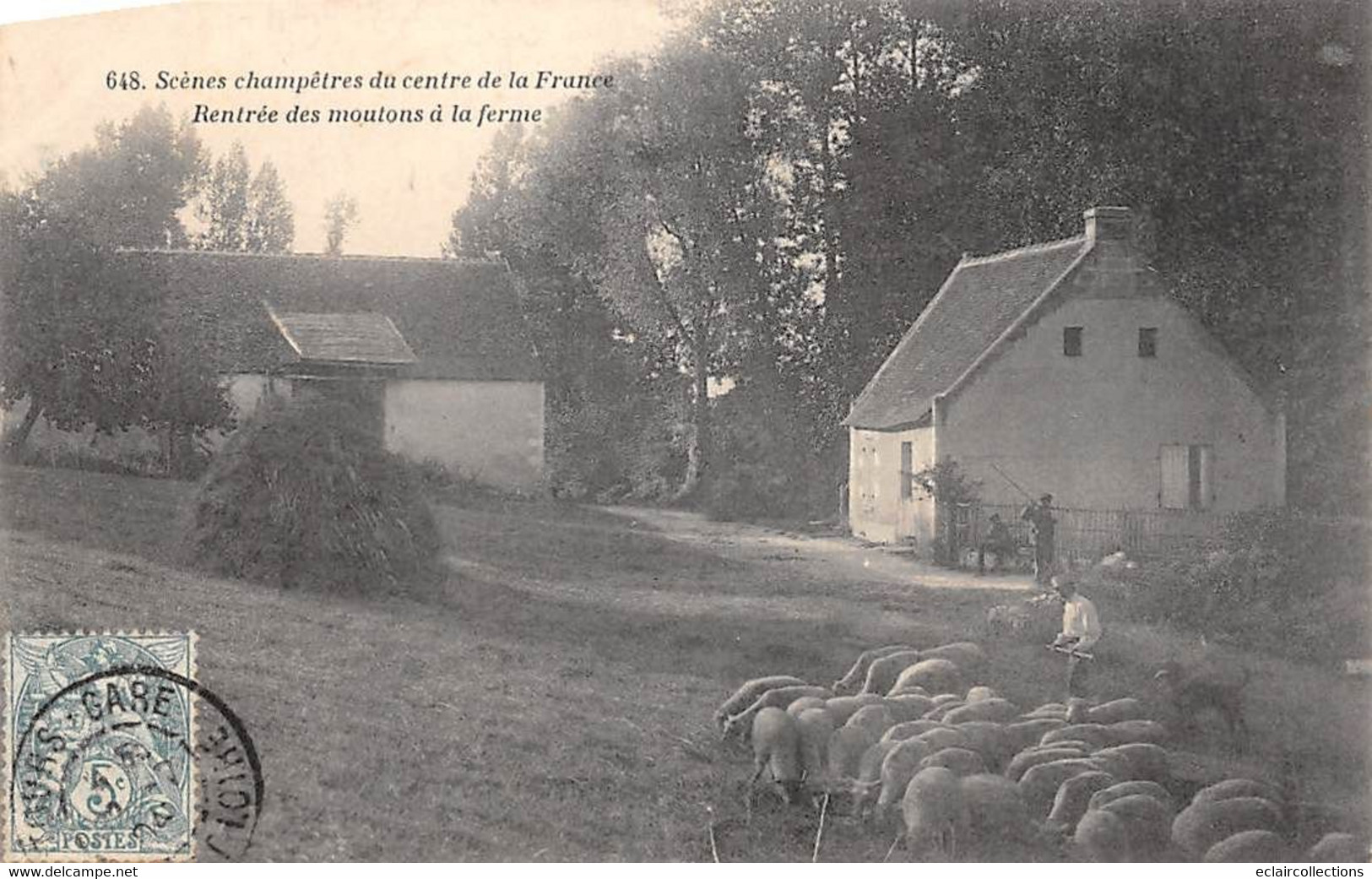 Saint-Cyr-sur-Loire       37   Attribué à :  Scène Champêtre Du Centre De La France   Rentrée Des Moutons    (voir Scan) - Saint-Cyr-sur-Loire