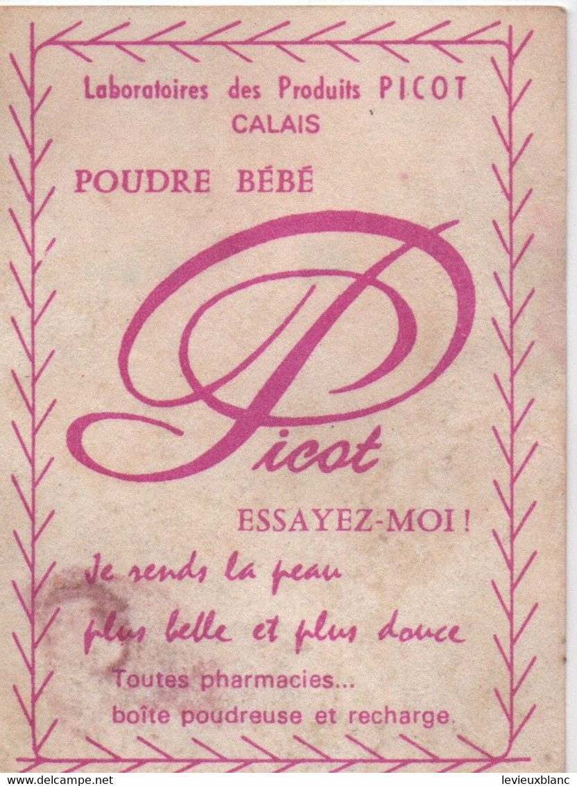 Fiche Publicitaire De Tableau Des Pesées/Poudre Bébé PICOT/ Laboratoire Des Produits PICOT/CALAIS/1966           PARF228 - Schoonheidsproducten